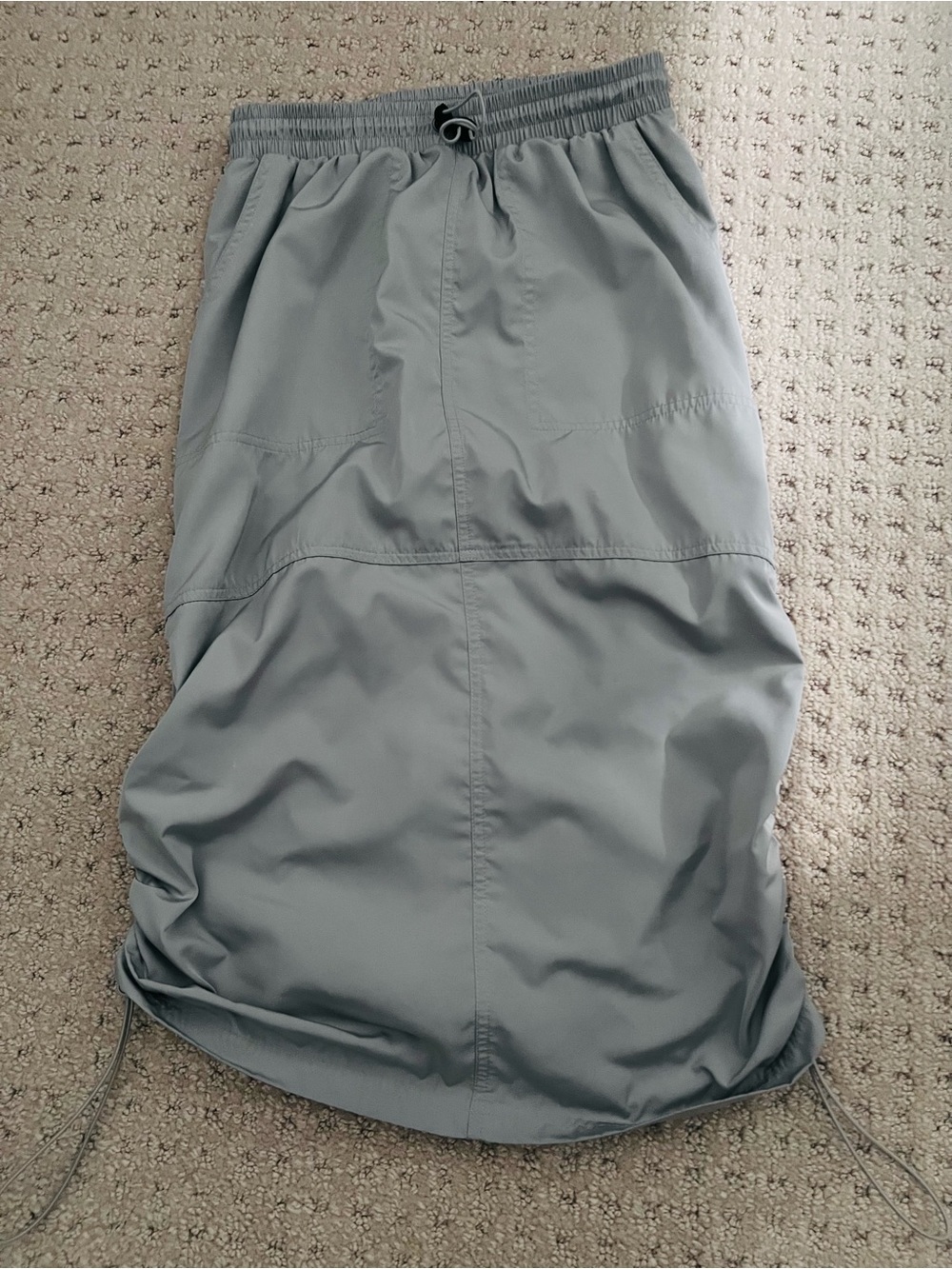 Lightweight Drawstring Skirt in Silver Gray